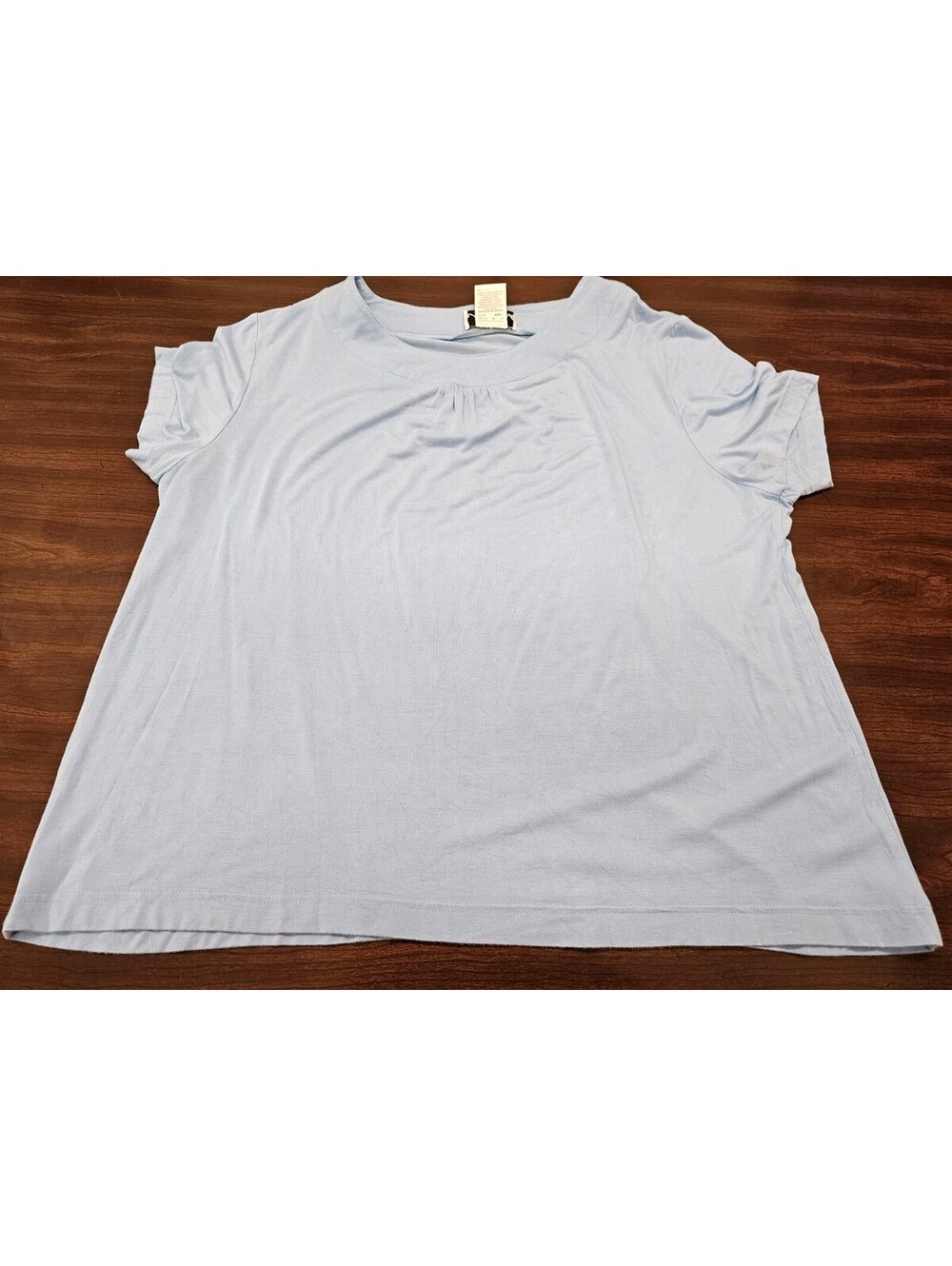 N Touch Women's XL Baby Blue Short Sleeve Flowy Top Ruffle Sleeve Casual Shirt